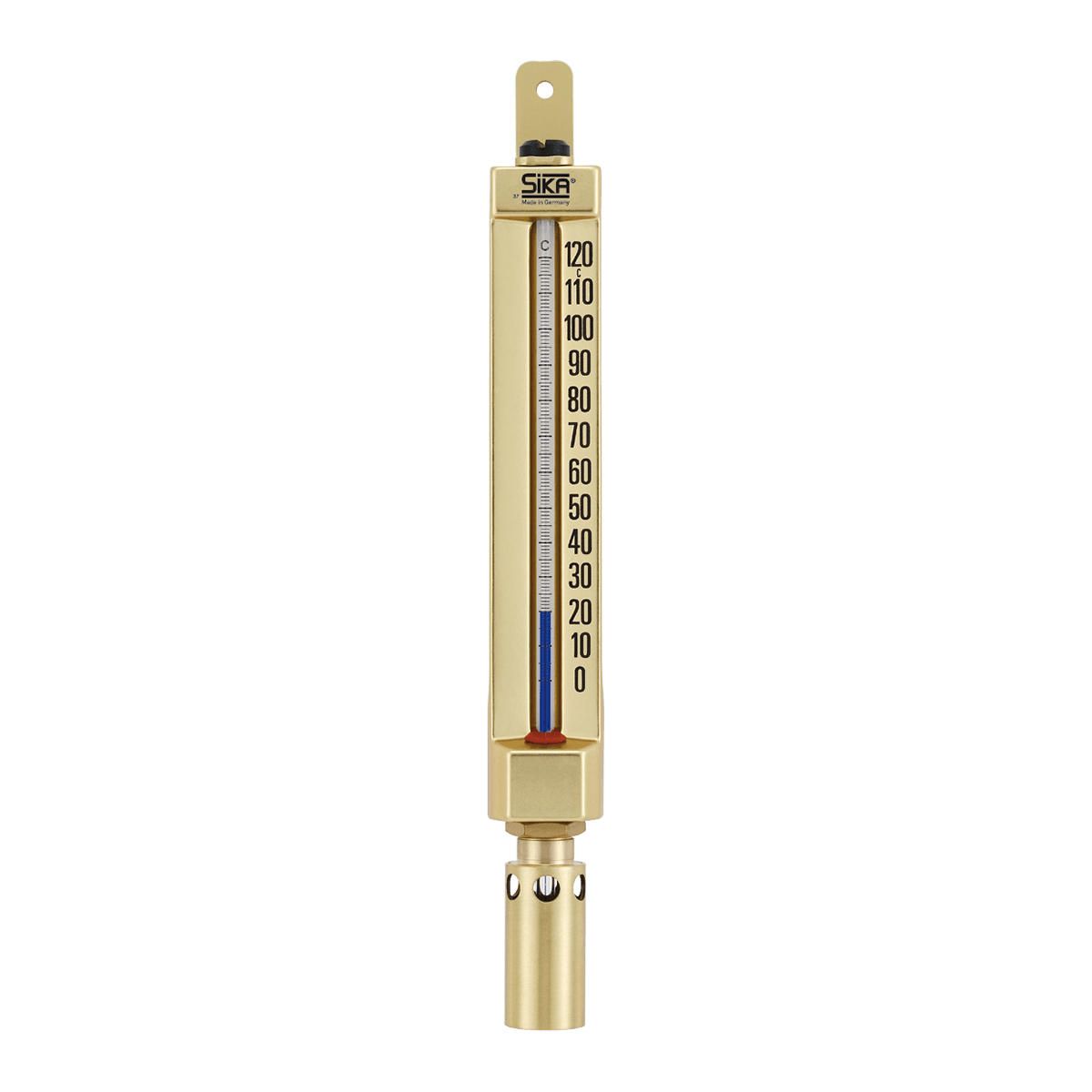 Sika Maschinenthermometer Eckform 3/4" Neuteil Heizungs Thermometer 100 Grad 